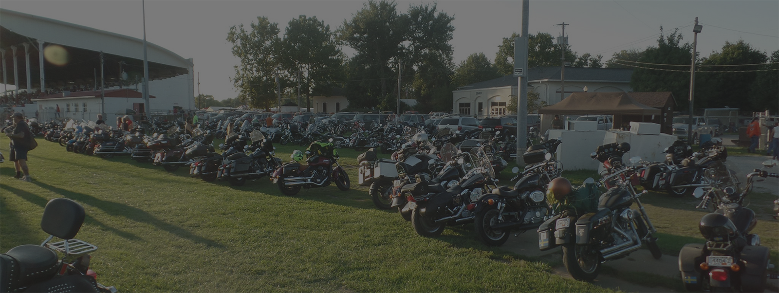Chief Blackhawk Davenport Fall International Meet with hundreds of motorcycles at or near the Mississippi Valley Fairgrounds